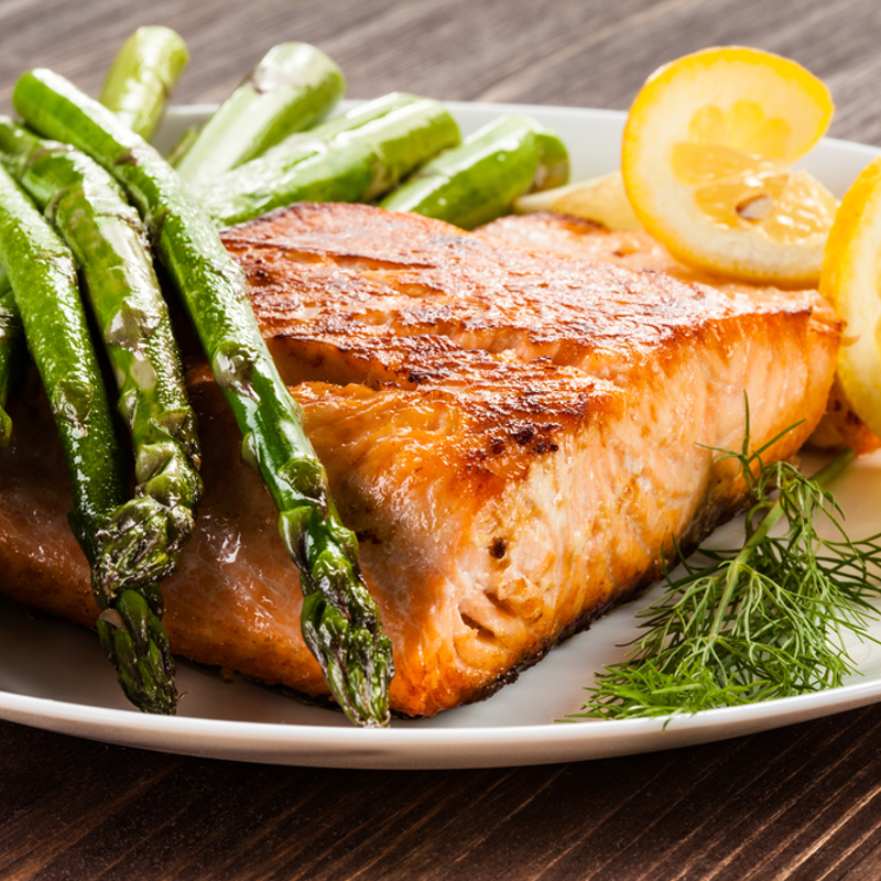 Salmon and asparagus meal