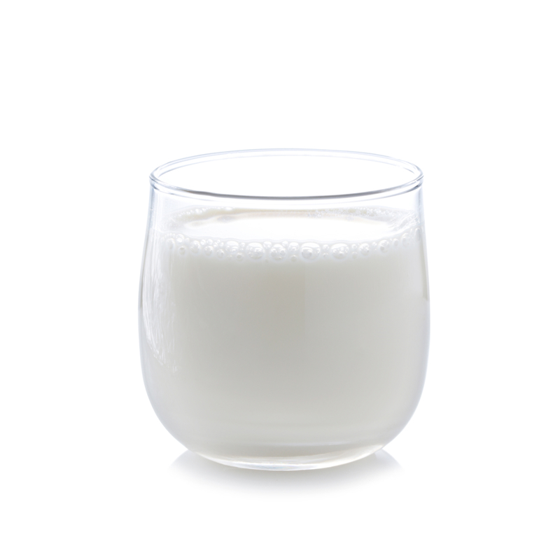 A small glass of milk