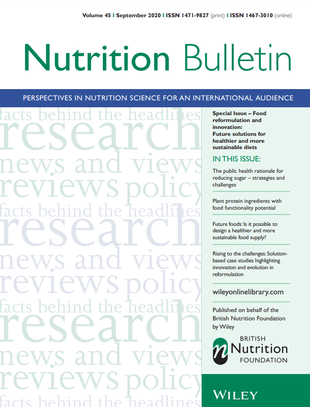 Nutrition Bulletin September 2020 issue cover