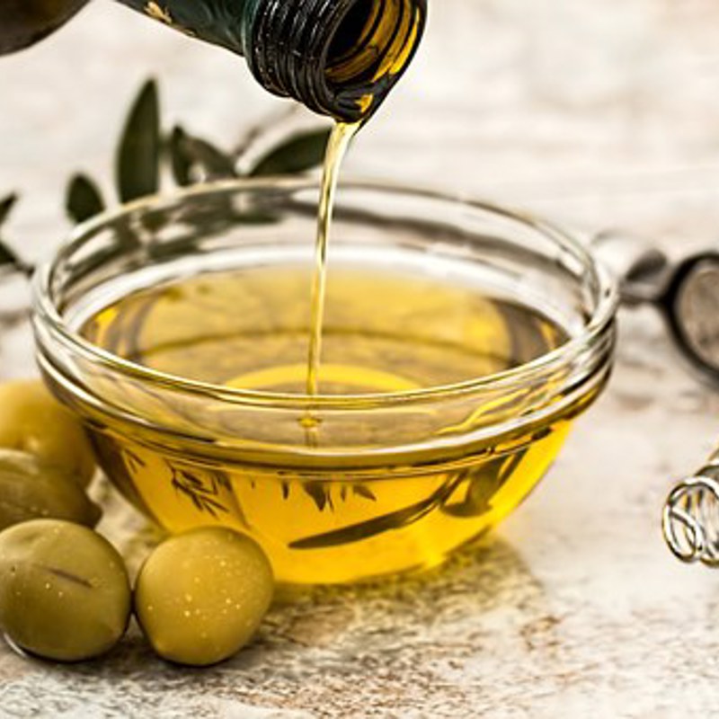 A small bowl of olive oil