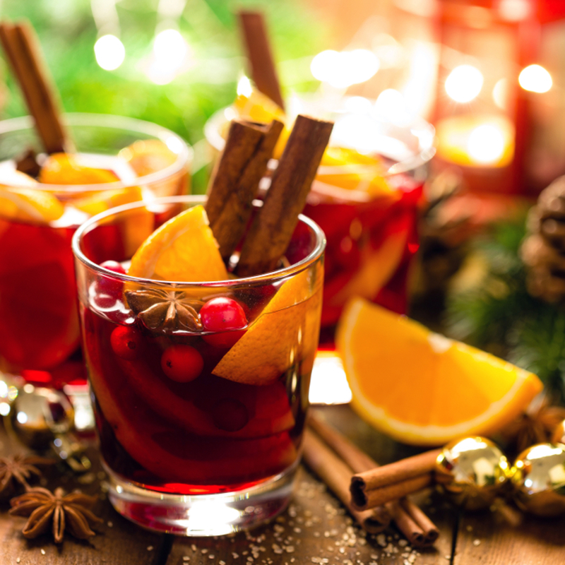 A mulled alcoholic drink