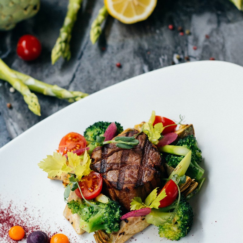 Steak and vegetables